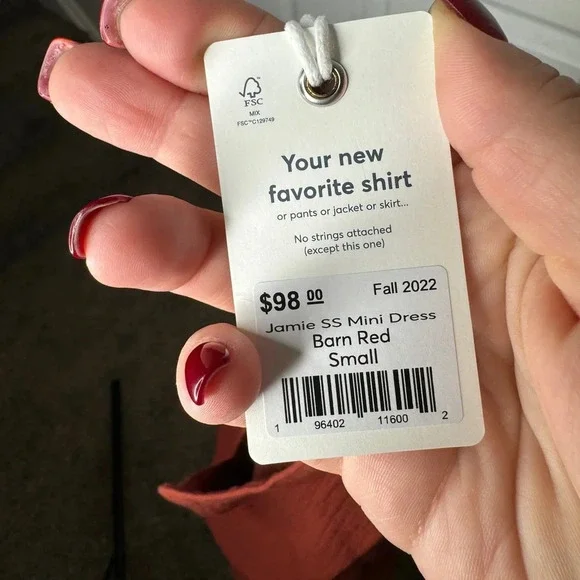 MARINE LAYER NWT Jamie Short Sleeve Mini Dress Barn Red Size Small Pockets - Picture 5 of 9